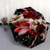 1pc Christmas Candy and Flowers Pattern Automatic Umbrella is Fashionable and Good-Looking, a Portable 3-Fold Umbrella, Suitable for Travel and Daily