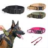 Adjustable Tactical Dogs Collar Traction Rope Military Pets Collars German Shepherd Training Medium Large Dog Pet Accessories