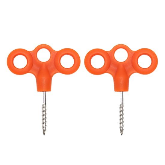 2 шт., трехпроушины с резьбой, заземленные якоря, сверхмощная нержавеющая сталь, кемпинг, пеший туризм, батутные палатки, ветрозащитная веревка, фиксирующая пряжка, земляные гвозди