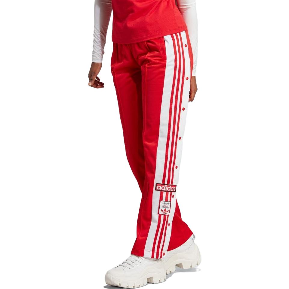 adidas Прямые повседневные брюки в полоску с завязками Originals, женские брюки, малиновый IR9793