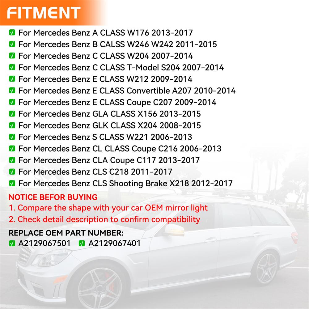 Для Mercedes Benz W204 W212 W176 Динамические светодиодные указатели поворота в боковых зеркалах