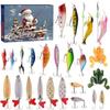 24pc Advent Calendar Fishing Christmas Countdown, Fishing Tackle Advent Calendar For FishAdult Men Teen Boys, Xmas Surprise Gift