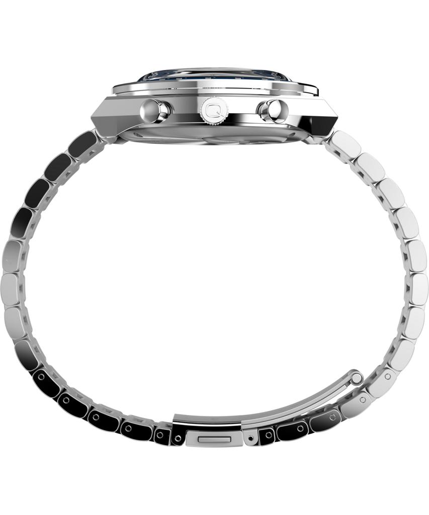 Timex Men's Q 40mm Watch - Stainless Steel Bracelet Blue Dial Stainless Steel Case, Stainless Steel