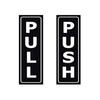 Self-Adhesive Door Sign Black Push Pull Stickers 2Set   Stores
