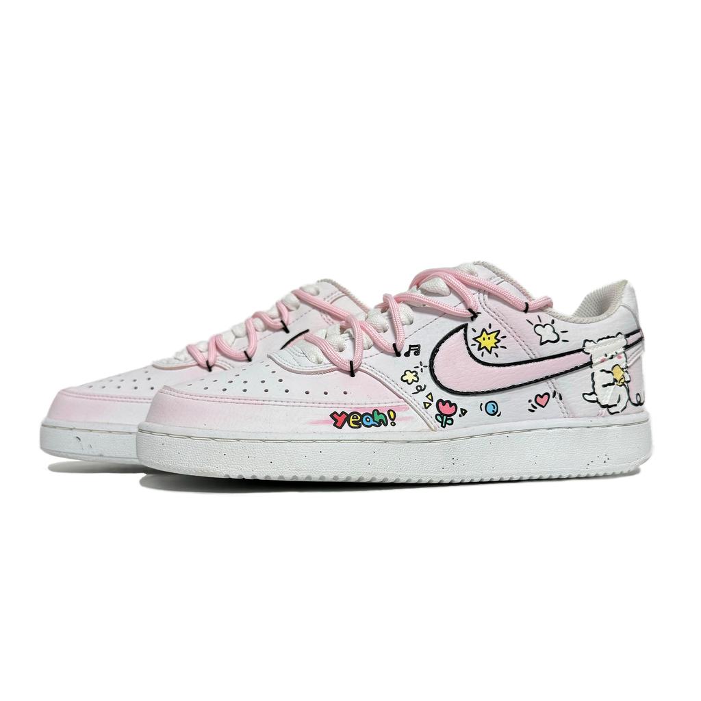 Nike Court Vision 1 Low top Men's Women's Pink White DH3158-101(Team61-GS-BOX)