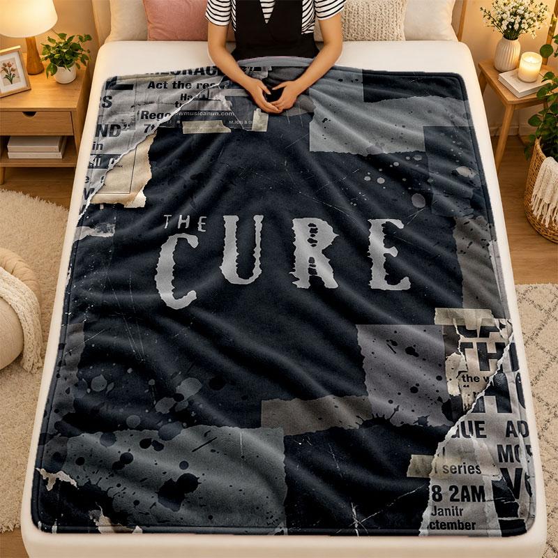 Flannel BlanketThe Cure Warm Soft Throw Blanket for Indoor Sofa Bed Living Room Use