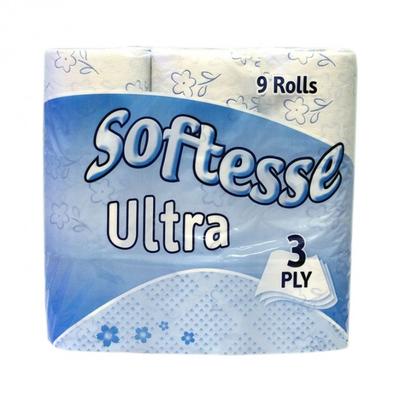 3-слойная туалетная бумага Softesse Ultra в рулоне (Пакет из 9)