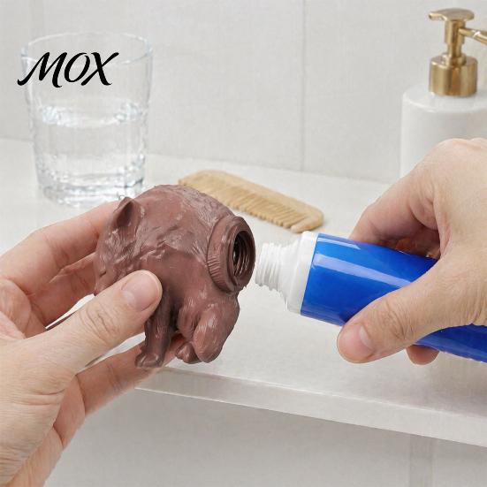 Cat Vomiting Toothpaste Dispenser 3D Printed Cap, Funny Topper, Extruder Creative for Kids Adults Bathroom Accessory Shape Cap