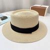 Flat Trendy Top Woven Wide Brim Straw Hat For Sun Shield And Activities Outdoor