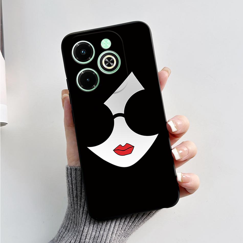 Чехол для Infinix Hot 40i Hot40i Модный Мраморный Черный Силиконовый Мягкий Чехол для Телефона Для Infinix Hot 40i 40 i X6528B Задняя Крышка Fundas