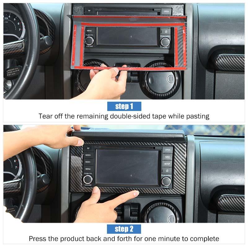 ABS внутренняя крышка рулевого колеса декоративная рамка для приборной панели для Jeep Wrangler JK 2007-2010 автомобильные аксессуары