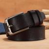 Men's Genuine Leather Pin Buckle Belt, Korean Style, Wide Casual Waistband, Pure Cowhide, Trendy for Young Men