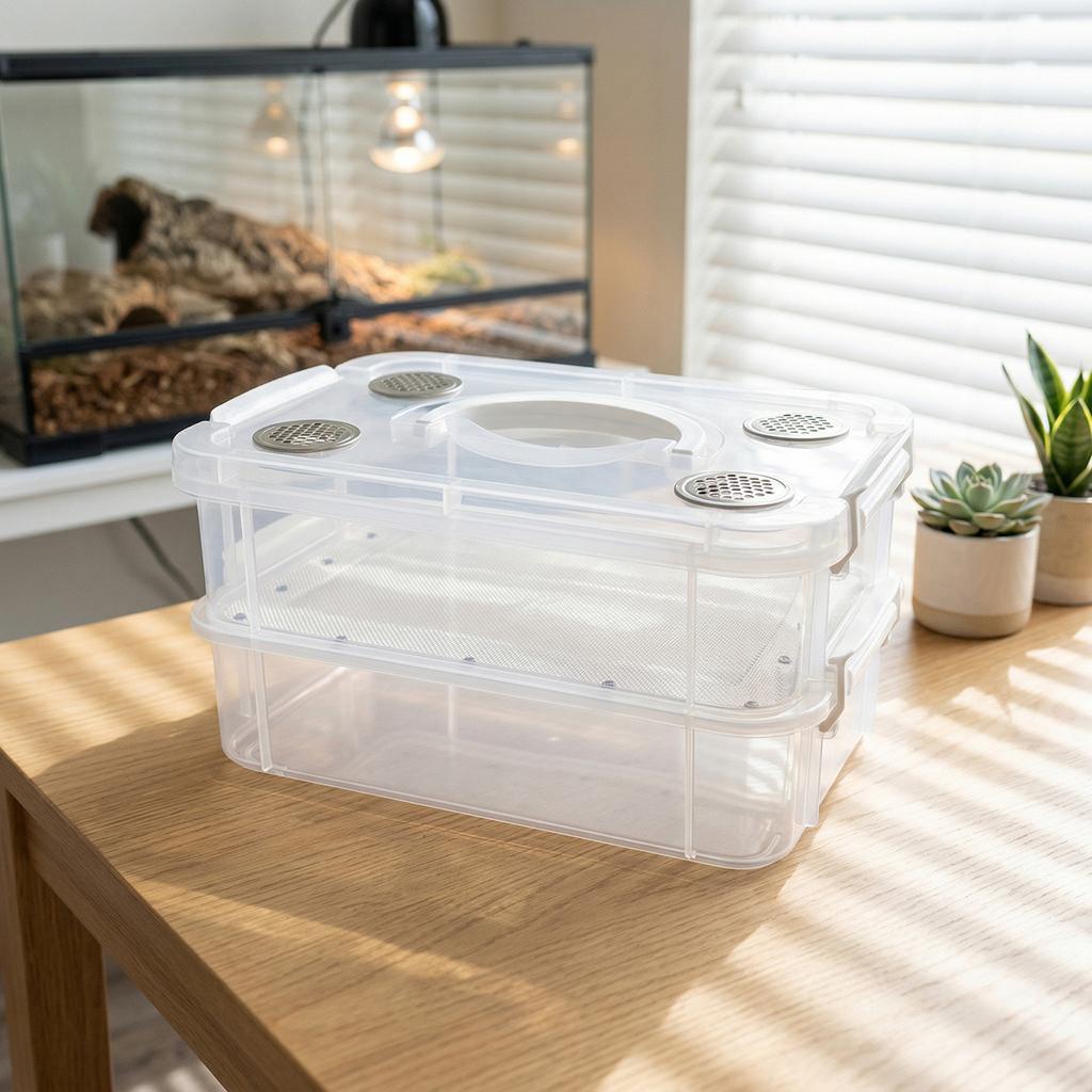 Mealworm Breeding Kit Clear Mealworm Farm Container Live Feeder Worm Farm To Breed Live Mealworms for Bearded Dragons Birds