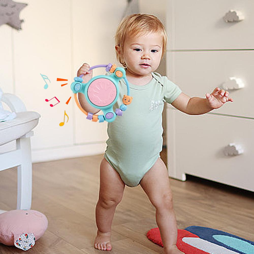 1Pc Baby Musical Instrument Early Education Toys Music Light Drum Montessori Infant Toy Gifts 0-12 Months