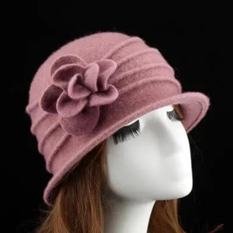 Flower New Section 100% Wool Hat Autumn Winter Middle-aged Female Soft Hat Women European Tide Dome Felted Mummy Thought Hat