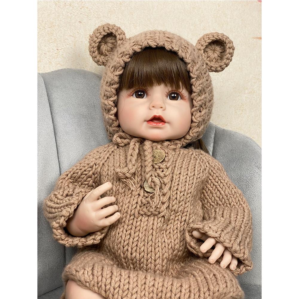 55 см силиконовая водонепроницаемая кукла реборн для всего тела, реалистичная кукла ручной работы для новорожденных, банка для купания для детей, подарки на день рождения