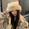 Autumn and Winter Hat Women's Fashion Plush Hat Bear Ears Cold Protection Ear Protection Fleece Thermal Hat