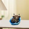 Цветочная фигурка высокогорной коровы Милая весенняя статуэтка высокогорной коровы на цветочной подставке Смола Сельский домик Настольное украшение для дома Сада Кухни Офиса