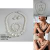 Pearl Jewelry Set With Geometric Pendant For Women And Men
