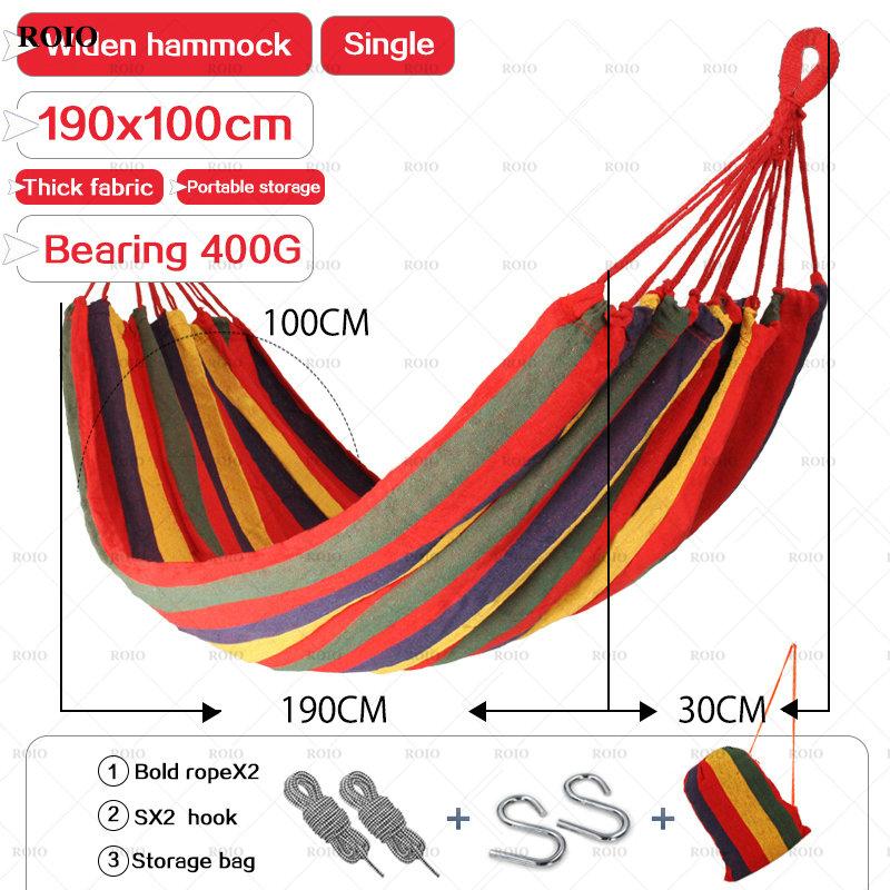 Уличный утолщенный холщовый гамак для дома и сада, для отдыха, 1-2-местное кресло-качалка, для кемпинга, охоты, отдыха, полосатый подвесной гамак, красочный гамак