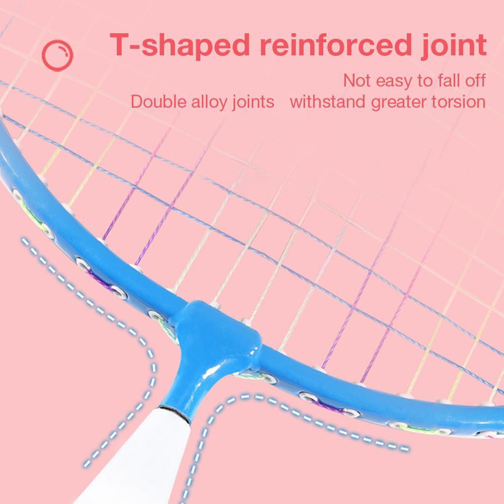 Набор бадминтонных ракеток Портативные бадминтонные ракетки с 2 воланами и сумкой для переноски для детей
