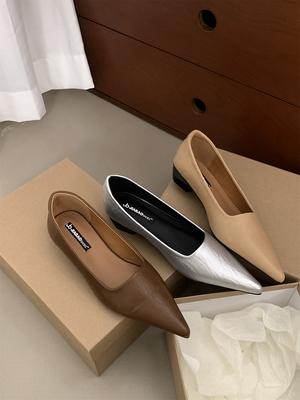 2025 Весна Новые Слипоны Уличные Повседневные Удобные Ежедневные Легкие Лоферы Элегантные Мюли с Заостренным Носком Женские Балетки