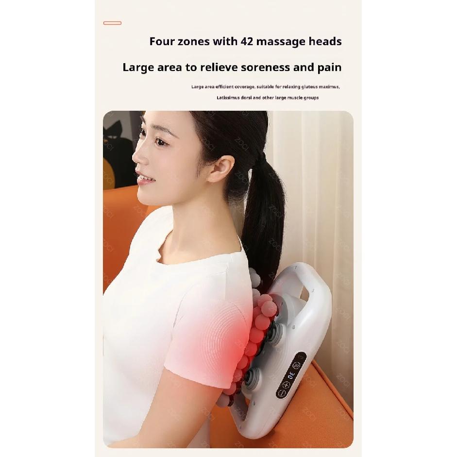 42 Head Massage Gun Professional Muscle Fascia Gun Powerful Vibration Deep Tissue Massager for Shoulder Waist Back Leg Body