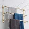 Три слоя в шахматном порядке, держатель для полотенец, вешалка для полотенец, набор аксессуаров для ванной комнаты, нержавеющая сталь 304, золотой цвет