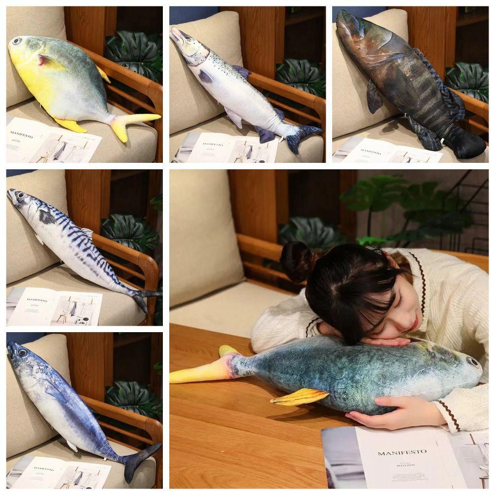 Soft Simulation Sea Fish Plush Toys Stuffed Fish Sleeping Pillow Dolls Bedroom