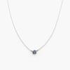 J.Lauren Minimal Blue Cubic Pendant Silver Necklace N0530_21