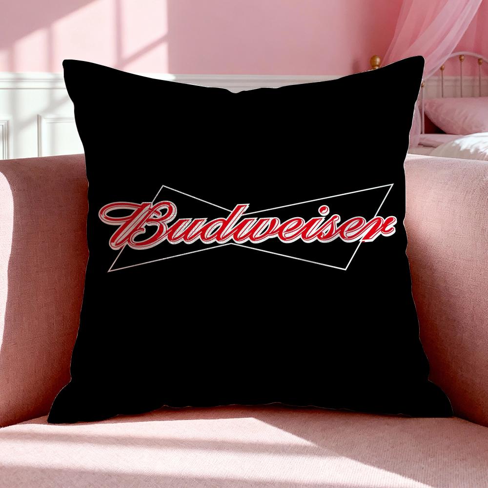 Beverage BBudweiser Cushion Cover Breathable Linen Pillowcase Summer Odorless EcoFriendly Invisible Zipper Washable