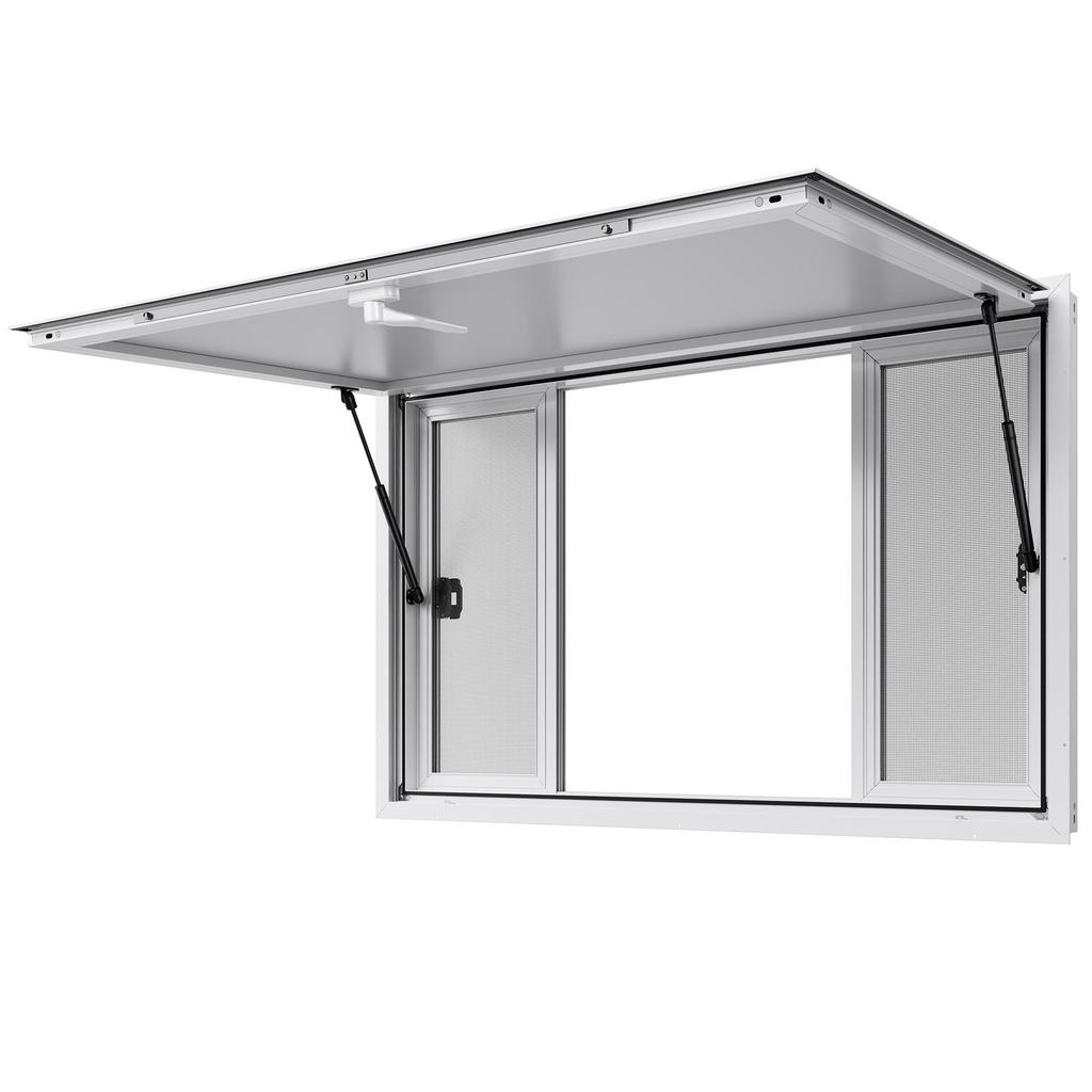 VEVOR Concession Window 135x84 cm, Aluminum Alloy Service Window for Food Truck, Up to 85 Degrees Stand Serving Window with 4 Sliding Windows