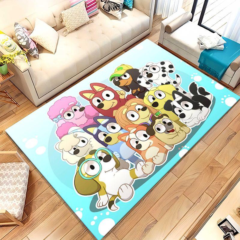 Cartoon B-Bluey Family Dog Living Room Non-Slip Area Rug Soft Carpet for Bedroom Playroom Sofa,Home Decor Doormat Gift