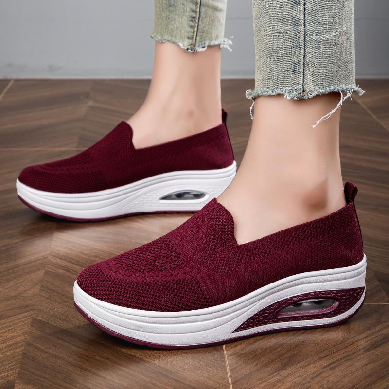 Women’s Black Running Sneakers Casual Red Sport Shoes Coffee Thick Sole Height Increase Platform Shoes Over Sized
