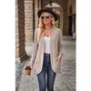 Autumn and Winter Women's Sweater Solid Color Pit Stripe Milled Leisure Patchwork Long Sleeve Cardigan