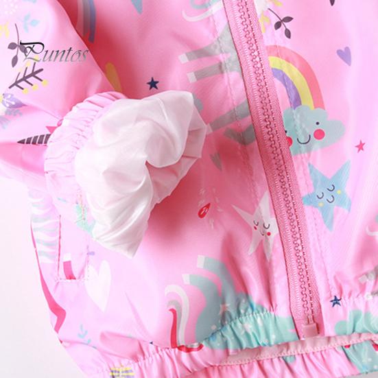 Пальто для девочек, детский плащ с капюшоном и длинными рукавами, с эластичными манжетами, солнцезащитная ветрозащитная куртка на молнии