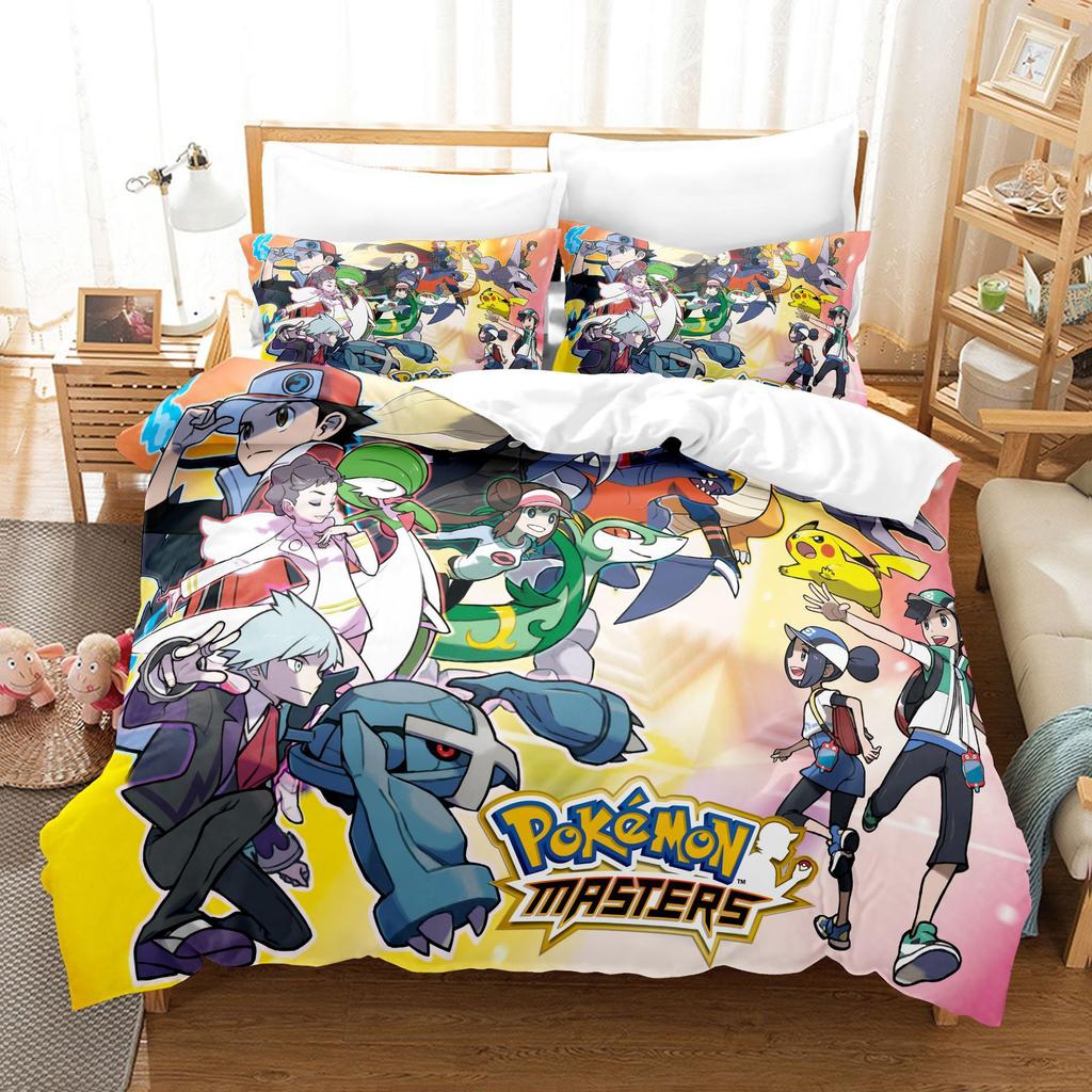Cartoon Animation Digital Printing Bedding Quilt Cover Microfiber Polyester Cotton Three-Piece Set