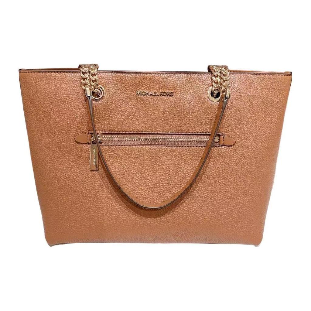 Michael Kors Mk Jet Set Item Solid Gold Hardware Leather Tote Bag Women Tote Brown 35F2GTTT2L-LUGGAGE