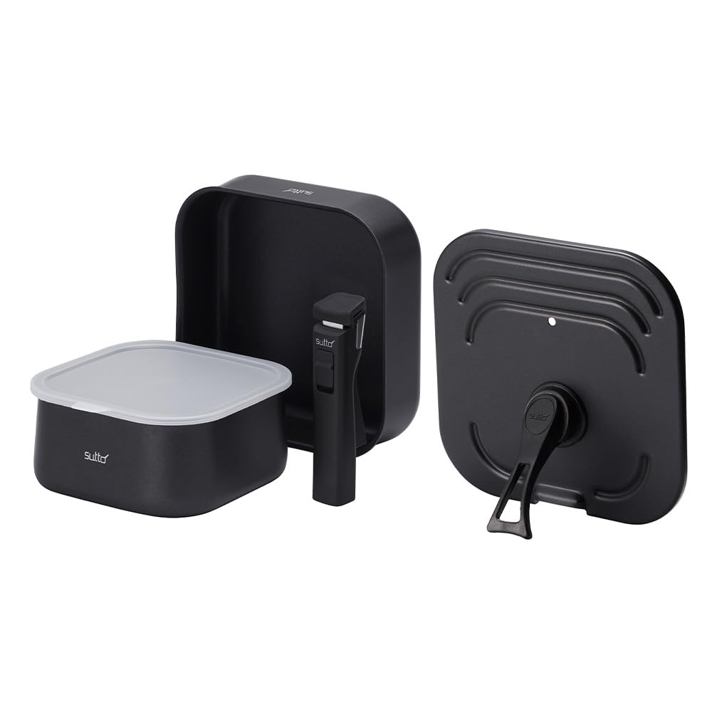 Квадратная сковорода sutto набор из 5 сковородок IH совместимая с газовой плитой съемная выбираемая серия sutto черная Doshisha