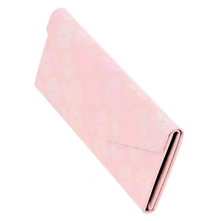 Triangle foldable glasses case ET-133A dark pink