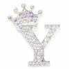 Crown 26 Initial Letters A To Z   Brooch Pins Women