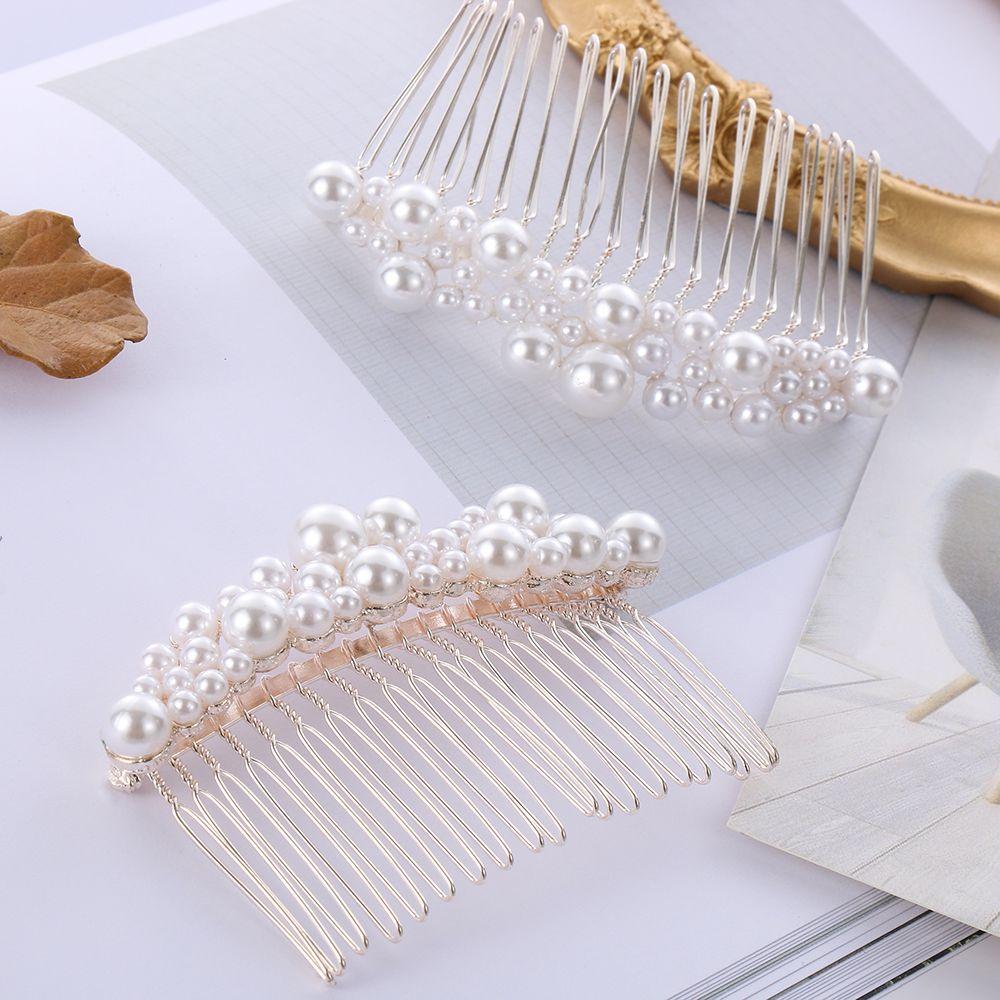 1 PC Women Jewelry Handmade Haircomb Bride Barrette Pearl Hairpin Hairwear Bridal Headpiece