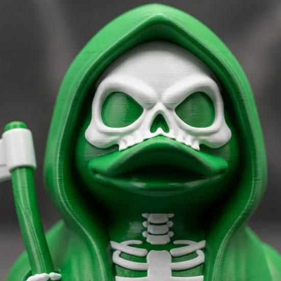 Scythe Фигурка Скелета Утки Смола Готическая Утка Орнамент Скелет Утки Коллекционная Статуэтка для Украшения на Хэллоуин Дом Офис Стол