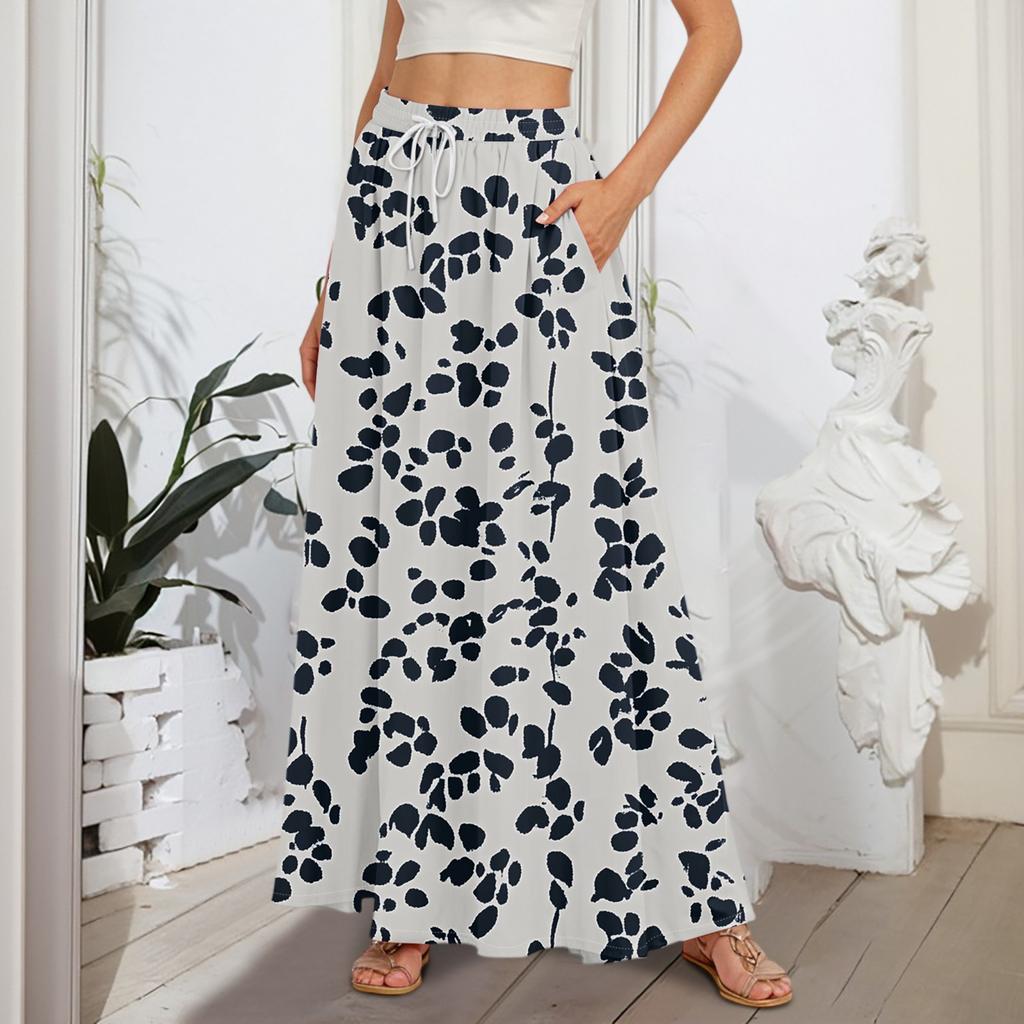 Женские струящиеся расклешенные юбки-макси с оборками и эластичным поясом, элегантные многослойные длинные юбки в стиле бохо