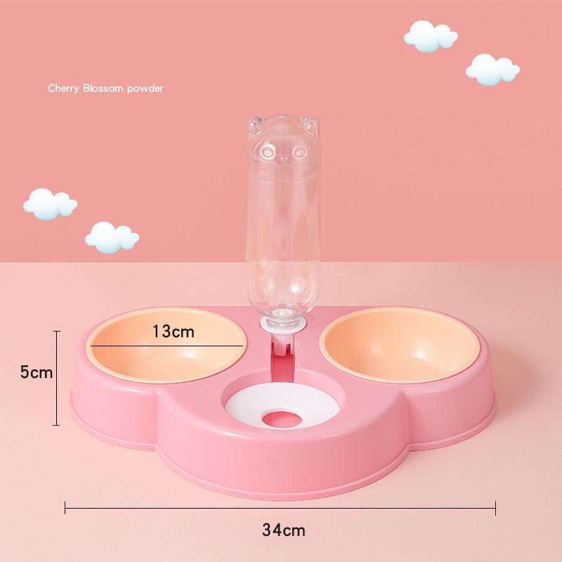 Cloud Type Multi-use Three Bowls of Automatic Drinking Cat Snack Bowl Anti-upset Dog Food Bowl PP Material Pet Supplies
