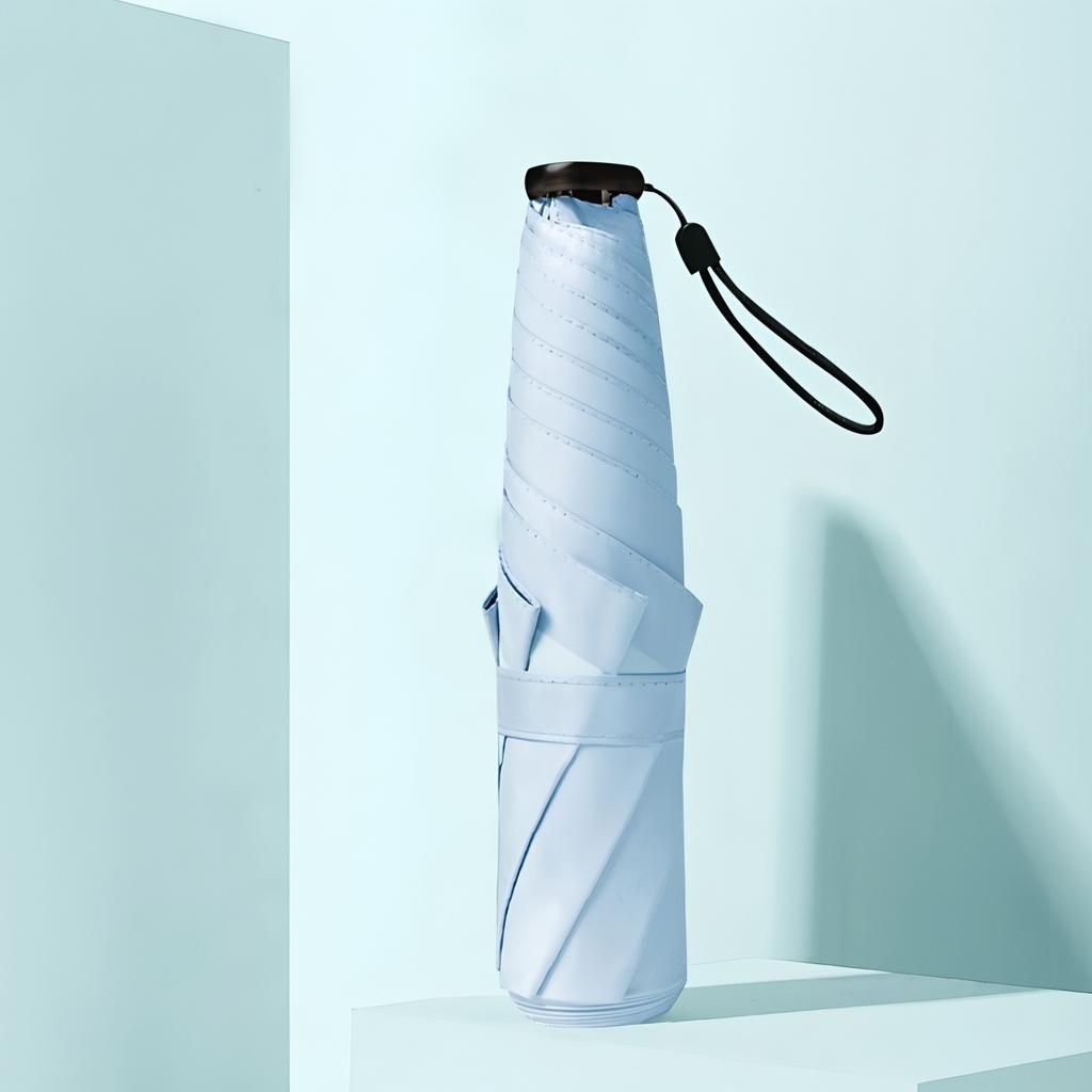 Japanese Ultra-Light 6-Bone Ultra-Light Feather Umbrella Vinyl Sun Protection Sunshade Folding Girl Portable Pencil Umbrella