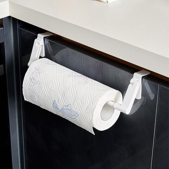 Держатель для бумажных полотенец Прочный, несущий удар, без дырокола, простая в установке, пластиковая пленка, подвесной держатель для хранения полотенец