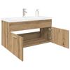 VidaXL Тумба под раковину и интегрированная раковина, дуб ручной работы, инженерная древесина, тумба для ванной комнаты, мебель для ванной 3328910