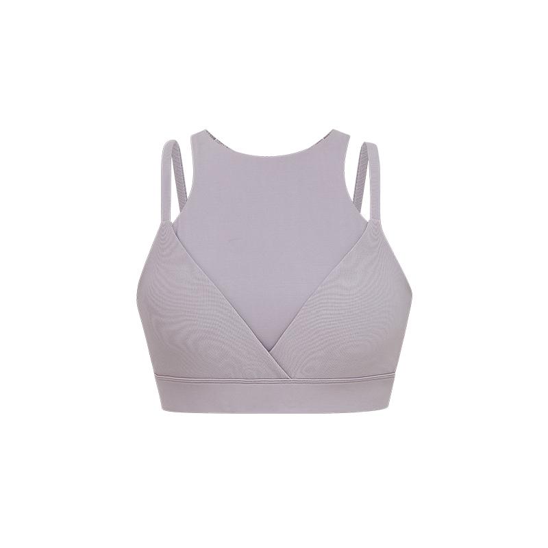 NEIWAI Low Strength Ribbed Overlapping Top Elastic Sports Tank Top Yoga Bra