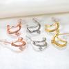 Delicate Shining Crystal Zircon Titanium Steel Hoop Earrings Piercing Ear Clips Minimalist Fashion Jewelry For Women Party Gifts